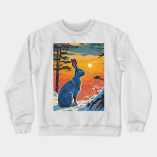 Fairytale Hare in Winter Forest Crewneck Sweatshirt